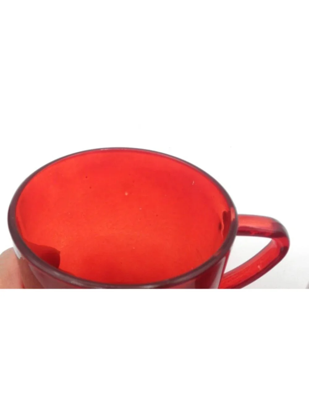 Ljuvlig Red Glass 7 oz. Capuccino Cup Mug by Ikea set of 4 Pattern Code: IKALJUR